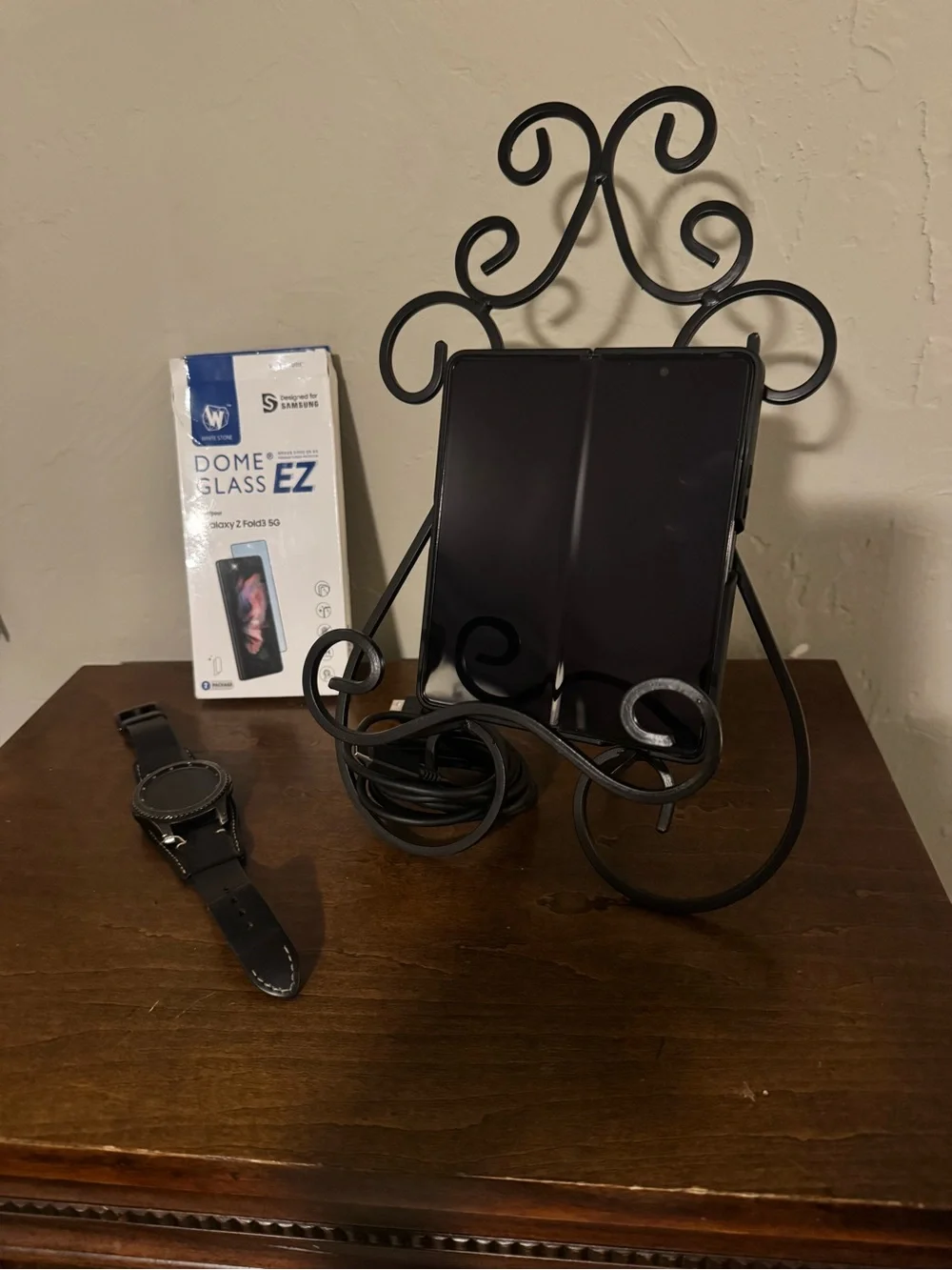Black Samsung Galaxy Z Fold2 5G & Galaxy Frontier Watch Bundle